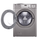LG Titan C 15kg card operated washer with door open showing stainless steel drum and card reader