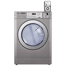 LG Titan C CDT29MUQES 15kg coin operated commercial electric dryer, front view with coin box