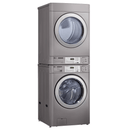 LG Titan C 15kg card operated stacked double commercial electric dryer, angled side view 