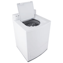 LG CTD27TSORW 10kg commercial top load washer with lid open showing stainless steel drum