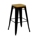 Riviera 750 Stool with Timber Seat - Black