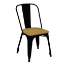 Riviera Chair with Timber Seat - Black
