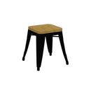 Riviera 450 Stool with Timber Seat - Black