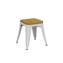Riviera 450 Stool with Timber Seat - White