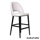 Semifreddo Stool - Black Legs/ Light Grey Woven Fabric