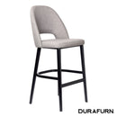 Semifreddo Stool - Black Legs/Taupe Woven Fabric