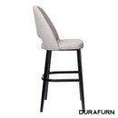 Semifreddo Stool - Black Legs/Taupe Woven Fabric