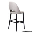 Semifreddo Stool - Black Legs/Taupe Woven Fabric