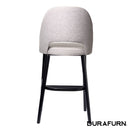 Semifreddo Stool - Black Legs/Taupe Woven Fabric