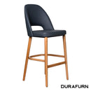 Semifreddo Stool - Trojan Oak Legs/Anthracite Vinyl