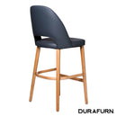 Semifreddo Stool - Trojan Oak Legs/Anthracite Vinyl