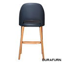 Semifreddo Stool - Trojan Oak Legs/Anthracite Vinyl