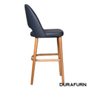 Semifreddo Stool - Trojan Oak Legs/Anthracite Vinyl