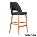 Semifreddo Stool - Trojan Oak Legs/Anthracite Woven Fabric