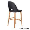 Semifreddo Stool - Trojan Oak Legs/Anthracite Woven Fabric