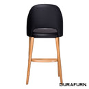 Semifreddo Stool - Trojan Oak Legs/Black Vinyl