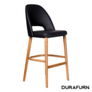 Semifreddo Stool - Trojan Oak Legs/Black Vinyl