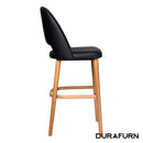 Semifreddo Stool - Trojan Oak Legs/Black Vinyl