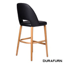 Semifreddo Stool - Trojan Oak Legs/Black Vinyl