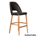 Semifreddo Stool - Trojan Oak Legs/Charcoal Fabric