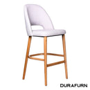 Semifreddo Stool - Trojan Oak Legs/ Light Grey Woven Fabric