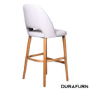 Semifreddo Stool - Trojan Oak Legs/ Light Grey Woven Fabric