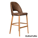 Semifreddo Stool - Trojan Oak Legs/Mocha Fabric