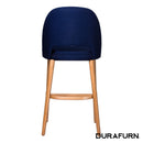 Semifreddo Stool - Trojan Oak Legs/Navy Woven Fabric