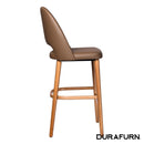 Semifreddo Stool - Trojan Oak Legs/Taupe Vinyl