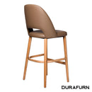 Semifreddo Stool - Trojan Oak Legs/Taupe Vinyl