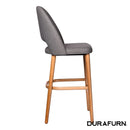 Semifreddo Stool - Trojan Oak Legs/Taupe Woven Fabric