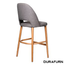 Semifreddo Stool - Trojan Oak Legs/Taupe Woven Fabric