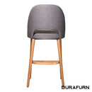 Semifreddo Stool - Trojan Oak Legs/Taupe Woven Fabric