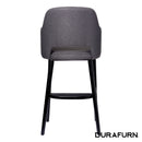 Sorbet Stool - Black Legs/Anthracite Woven Fabric