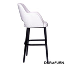 Sorbet Stool - Black Legs/ Light Grey Woven Fabric