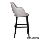 Sorbet Stool - Black Legs/Taupe Woven Fabric