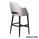 Sorbet Stool - Black Legs/Taupe Woven Fabric