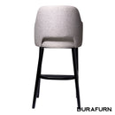 Sorbet Stool - Black Legs/Taupe Woven Fabric