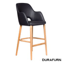 Sorbet Stool - Trojan Oak Legs/Black Vinyl