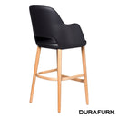 Sorbet Stool - Trojan Oak Legs/Black Vinyl