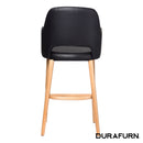 Sorbet Stool - Trojan Oak Legs/Black Vinyl