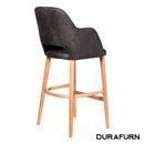 Sorbet Stool - Trojan Oak Legs/Charcoal Premium Vinyl