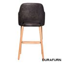 Sorbet Stool - Trojan Oak Legs/Charcoal Premium Vinyl