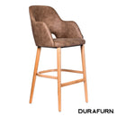 Sorbet Stool - Trojan Oak Legs/Mocha Premium Vinyl