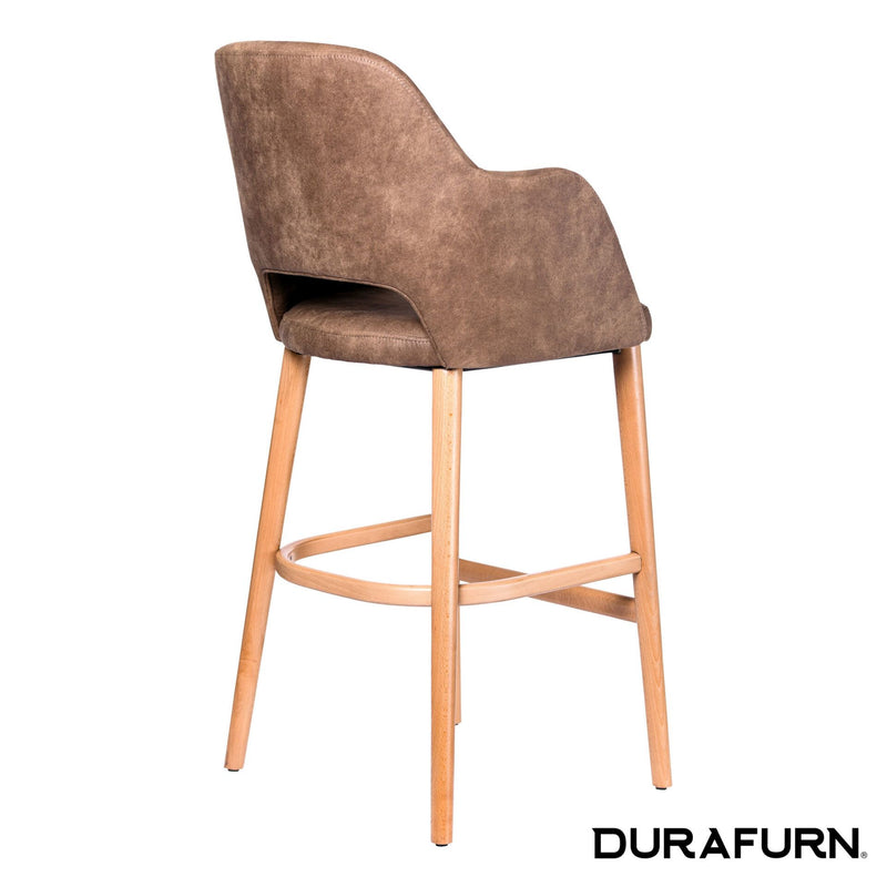 Sorbet Stool - Trojan Oak Legs/Mocha Premium Vinyl