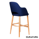 Sorbet Stool - Trojan Oak Legs/Navy Woven Fabric