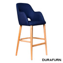 Sorbet Stool - Trojan Oak Legs/Navy Woven Fabric