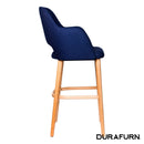 Sorbet Stool - Trojan Oak Legs/Navy Woven Fabric