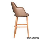 Sorbet Stool - Trojan Oak Legs/Taupe Vinyl