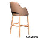 Sorbet Stool - Trojan Oak Legs/Taupe Vinyl